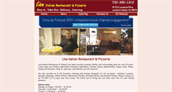 Desktop Screenshot of lisapizzarestaurant.com