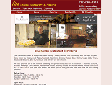 Tablet Screenshot of lisapizzarestaurant.com